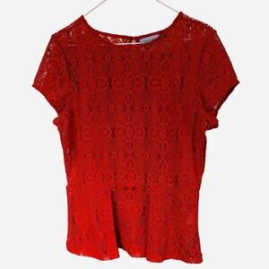 NWOT Cynthia Rowley Red Lace Top Vintage Size M